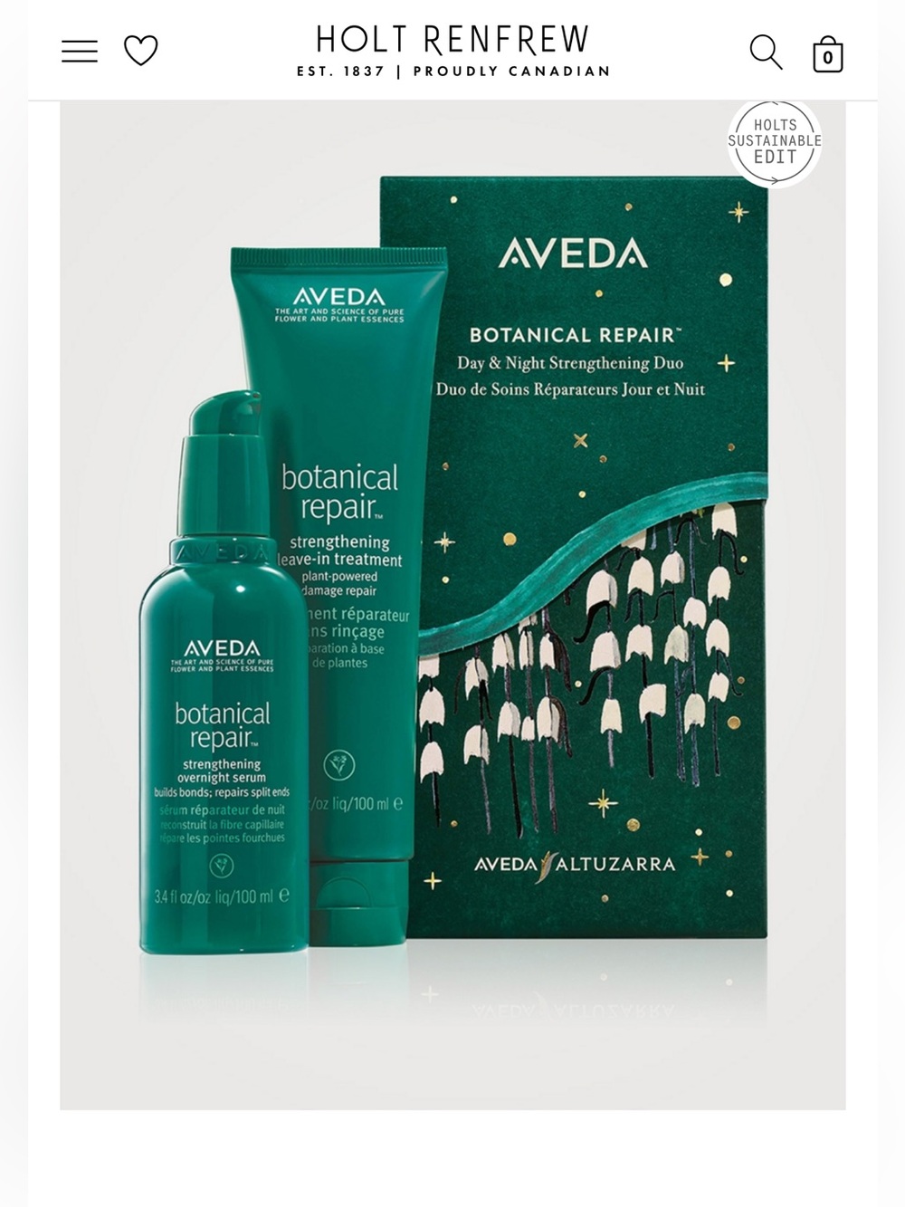 Brand New Aveda Botanical Repair Day and Night Strengthening Duo Gift Set ($130)